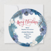 冬のリース新生児メリークリスマス シーズンカード (裏面)