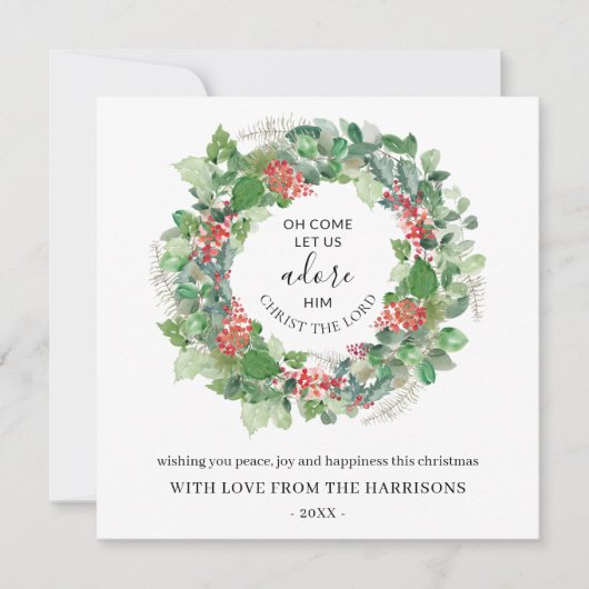 冬のリース来は彼にクリスマスのカードを崇拝させよう (正面)