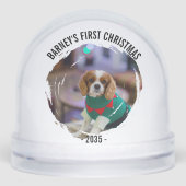 冬のリース犬の写真クリスマス (正面)