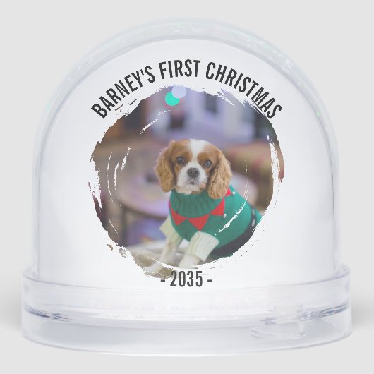 冬のリース犬の写真クリスマス (裏面)