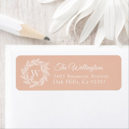 冬のリース素朴モノグラム赤面アドレス ラベル