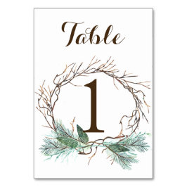 冬のリース結婚のテーブル番号カード テーブルナンバー