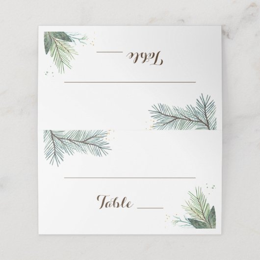 冬のリース結婚ズプレイスエスコートカード プレイスカード (外部開封)