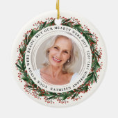 冬のリース翼の写真の記念撮影 セラミックオーナメント (裏面)