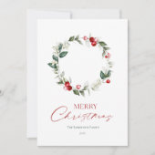 冬のリース カスタム フォト カード (正面)