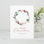 冬のリース カスタム フォト カード (スタンド正面)