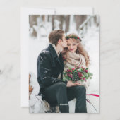 冬のリース カスタム フォト カード (裏面)