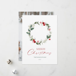 冬のリース カスタム フォト カード