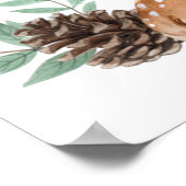 冬のリース&ディアウッドランドベビーシャワーウェルカム ポスター (角)