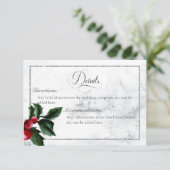 冬のリース&レッド（鳥）ショウジョウコウカンチョウ詳細結婚ズ エンクロージャーカード (スタンド正面)