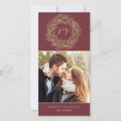 冬のリース | 喜び | おしゃれなホリデーカード シーズンカード (正面)