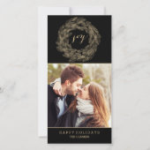 冬のリース | 喜び | 休日スタイリッシュカード シーズンカード (正面)