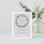 冬のリース「新しいホールのデッキ」新しいアドレス 案内ポストカード (スタンド正面)