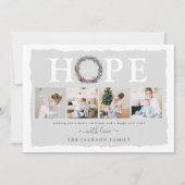 冬のリースHOPEフォトコラージュクリスマス シーズンカード (正面)