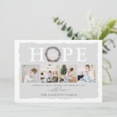 冬のリースHOPEフォトコラージュクリスマス シーズンカード (スタンド正面)