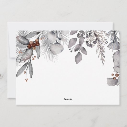 冬のリースHOPEフォトコラージュクリスマス シーズンカード (裏面)