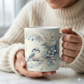 冬のルリビタキのベリーリース コーヒーマグカップ