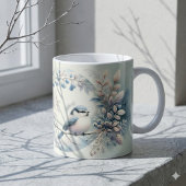 冬のルリビタキのベリーリース コーヒーマグカップ