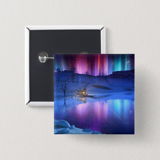 冬のレインボーボタン 缶バッジ (正面&裏面)