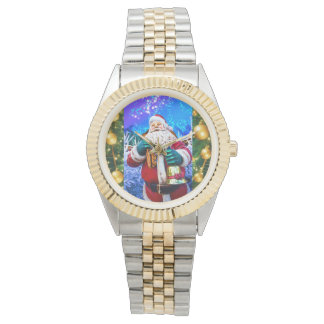 冬のレッドクリスマスサンタクロースを見る 腕時計