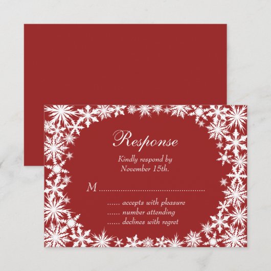 冬のレースRSVP 出欠カード (正面/裏面)