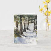 冬のレーンの水色 カード (黄色い花)