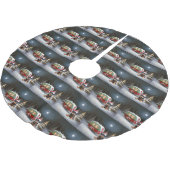 冬のロットワイラーキャラバンクリスマスアドベンチャー ブラッシュドポリエステルツリースカート (アングル)