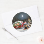 冬のロットワイラーキャラバンクリスマスアドベンチャー ラウンドシール (封筒)