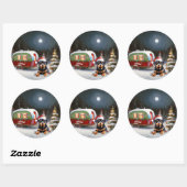 冬のロットワイラーキャラバンクリスマスアドベンチャー ラウンドシール (シート)