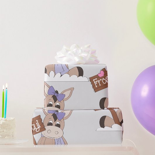 冬のロバ ラッピングペーパー