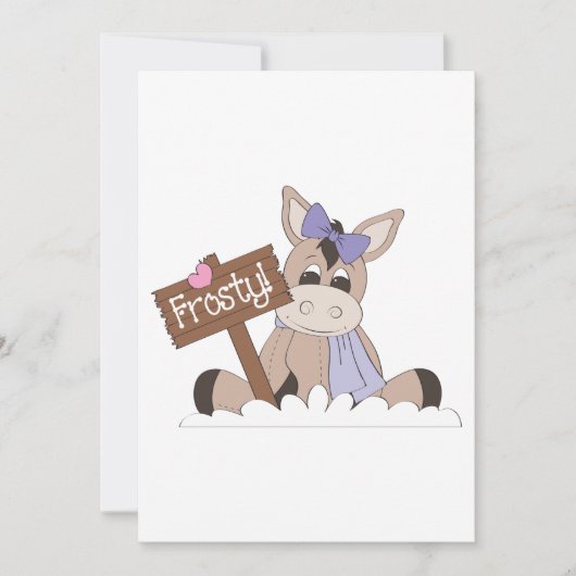 冬のロバ 招待状 (正面)