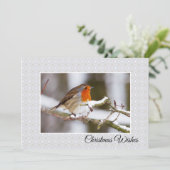 冬のロビンの平らなクリスマスカード シーズンカード (スタンド正面)