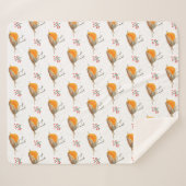 冬のロビン鳥パターン水の色クリスマス シェルパブランケット (正面(横))