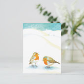 冬のロビン・レッドフェスト2人 ポストカード (スタンド正面)