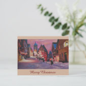 冬のロマンチックなRothenburg Tauberドイツ シーズンポストカード (スタンド正面)