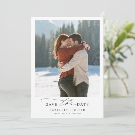 冬のロマンチック結婚な西洋の写真 セーブザデート (スタンド正面)