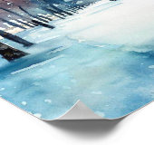 冬のロンドン – ハイドパーク(C)、水の色 ポスター (角)