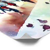 冬のロンドン – ハイドパーク(D)、水の色 ポスター (角)