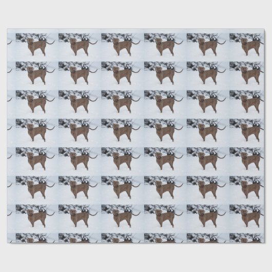 冬のワイマラン ラッピングペーパー (フラット)