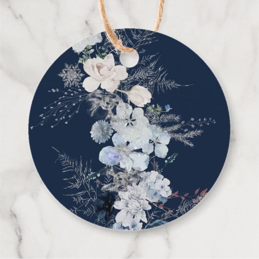 冬のワイルドフラワーエレガントボホ赤ちゃんシャワー フェイバータグ (裏面)