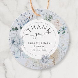 冬のワイルドフラワーエレガントボホ赤ちゃんシャワー フェイバータグ