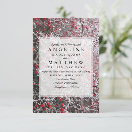 冬のワエレガントンダーランド雪の結婚雪 招待状 (スタンド正面)