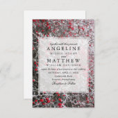 冬のワエレガントンダーランド雪の結婚雪 招待状 (正面/裏面)