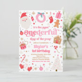 冬のワンダフルピンククリスマス誕生日パーティー 招待状 (スタンド正面)