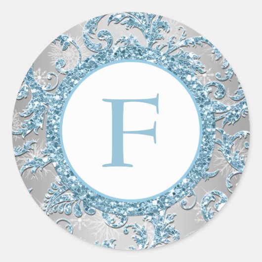 冬のワンダーモノグラムのラ結婚ンドのシール2 ラウンドシール (正面)