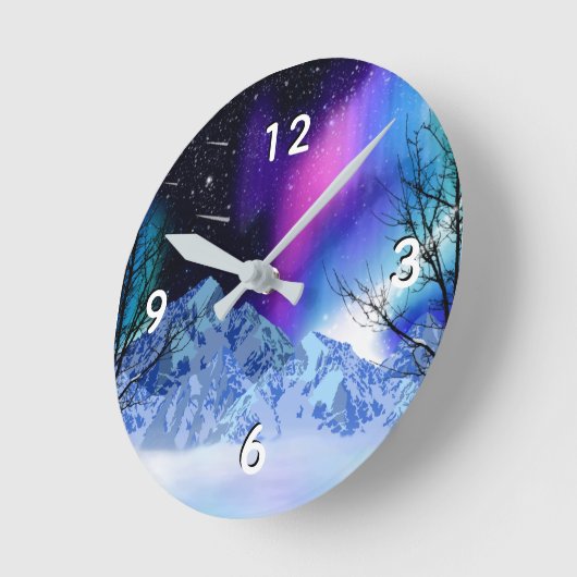 冬のワンダーライトラウンドクロック ラウンド壁時計 (傾斜)