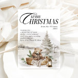 冬のワンダーラフォレストメリークリスマス シーズンカード<br><div class="desc">冬のワンダーラエレガントウォータカラーメリークリスマスホリデーカード</div>