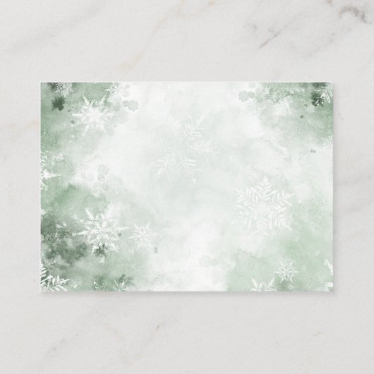 冬のワンダーランドおむつラッフルベビーシャワー エンクロージャーカード (裏面)