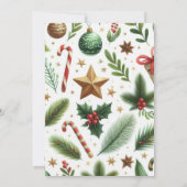 冬のワンダーランドかわいい雪動物7誕生日 招待状 (裏面)