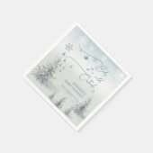 冬のワンダーランドその冷たい外の男の子の赤ちゃんシャワー スタンダードカクテルナプキン (角)